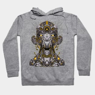 human mecha mask head ilustration Hoodie